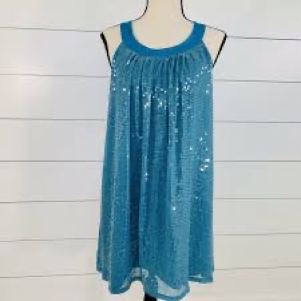 Gorgeous Turquoise Blue Sequin Betsey Johnson Party Dress sz 2